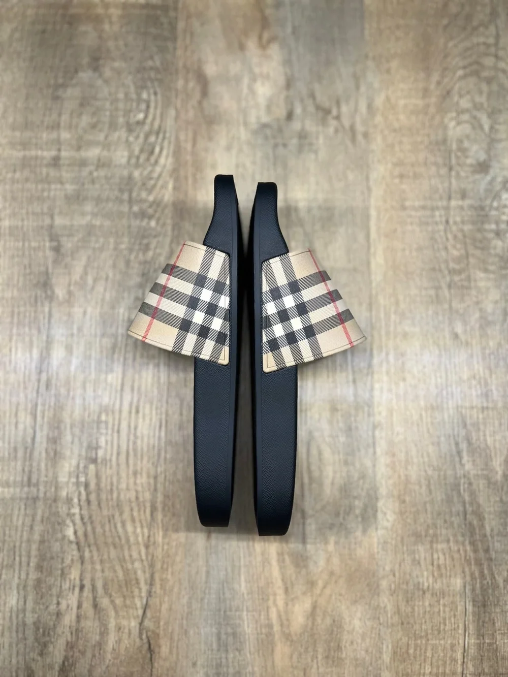 Burberry Beige Plaid Men’s Slide Sandals EU SIZE 38-45
